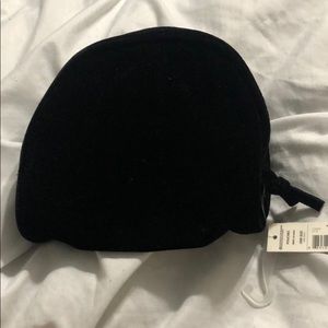 Velvet Black Makeup Pouch with Zipper & Pocket NWT